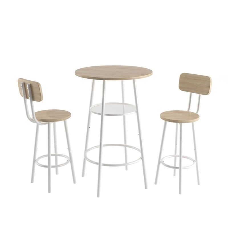 CUSchoice Stylish Bar Table Set With 2 Stools and Partition Included - 24*24*35.5(inch)