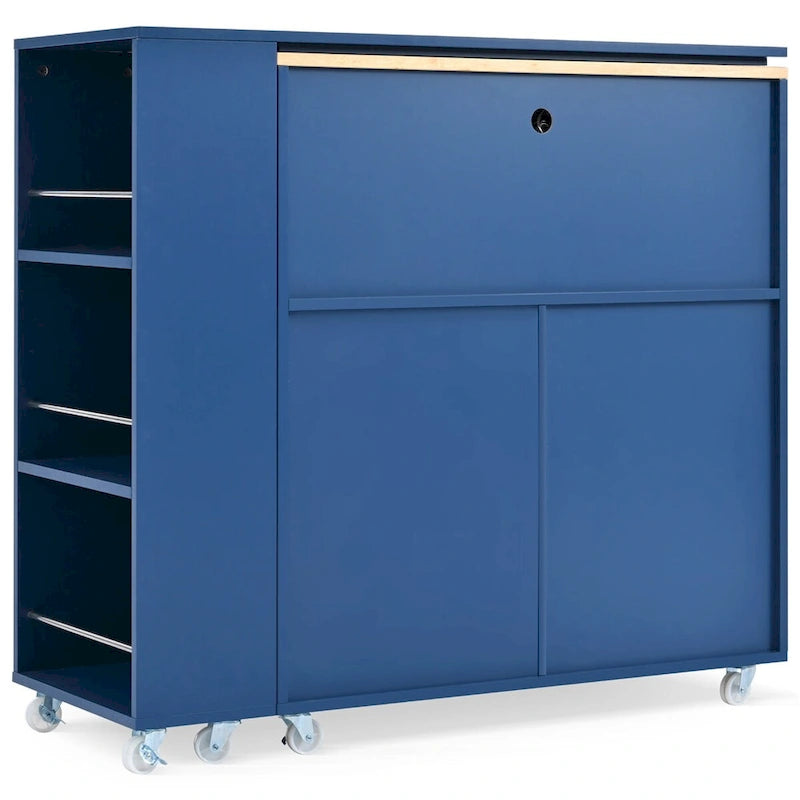 Rolling Kitchen Island With Extended Table,Kitchen Island on Wheels