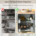 53.9 W Modern Versatile Kitchen Island with Drop Leaf and 3 Drawer Cabinets