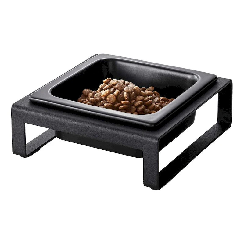 Single Pet Food Bowl - Two Styles, Steel and Ceramic, Short, 1.25 - L 6.1 x W 5.91 x H 2.36 inches