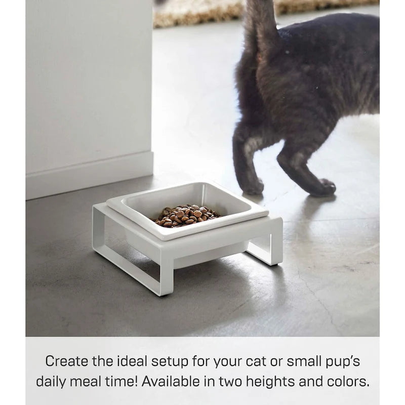 Single Pet Food Bowl - Two Styles, Steel and Ceramic, Short, 1.25 - L 6.1 x W 5.91 x H 2.36 inches