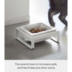Single Pet Food Bowl - Two Styles, Steel and Ceramic, Short, 1.25 - L 6.1 x W 5.91 x H 2.36 inches