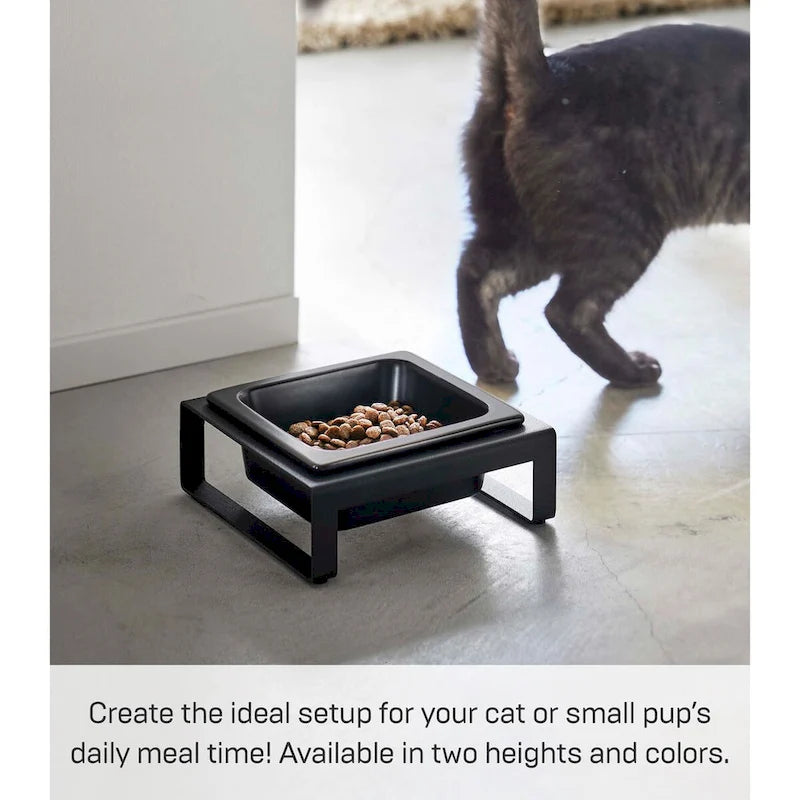 Single Pet Food Bowl - Two Styles, Steel and Ceramic, Short, 1.25 - L 6.1 x W 5.91 x H 2.36 inches