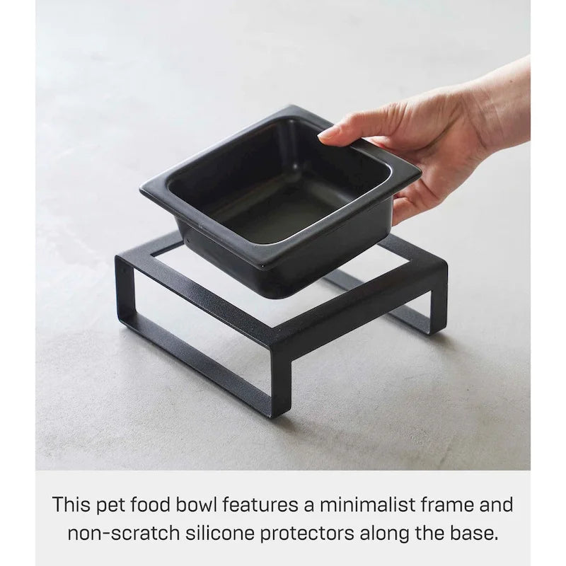 Single Pet Food Bowl - Two Styles, Steel and Ceramic, Short, 1.25 - L 6.1 x W 5.91 x H 2.36 inches