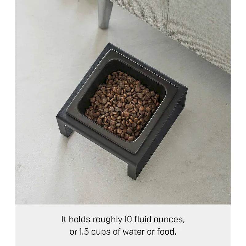 Single Pet Food Bowl - Two Styles, Steel and Ceramic, Short, 1.25 - L 6.1 x W 5.91 x H 2.36 inches