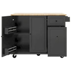 53.9 Kitchen Island Cart with Drop Leaf on Wheels