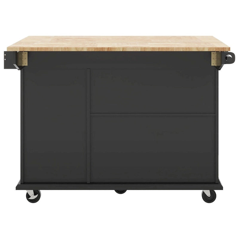 53.9 Kitchen Island Cart with Drop Leaf on Wheels