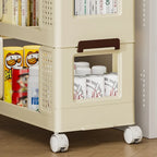 3-Tier Kitchen Storage Cart with Lockable Wheels