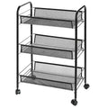 3-Tier Rolling Kitchen Trolley Cart Island Wire Rack Shelf