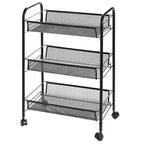 3-Tier Rolling Kitchen Trolley Cart Island Wire Rack Shelf