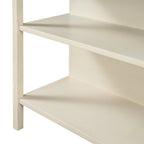 Solid Wood Rustic 45 in Kitchen Island with Butcher Block Top, 2 Shelves, Walnut and Cream White