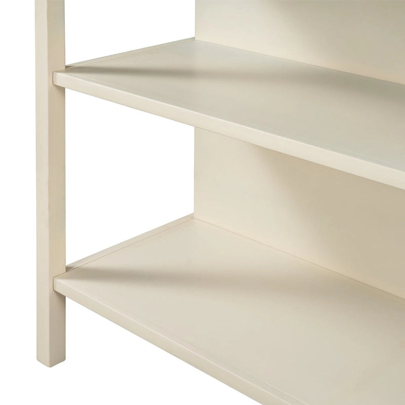 Solid Wood Rustic 45 in Kitchen Island with Butcher Block Top, 2 Shelves, Walnut and Cream White