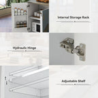 Retro 47D Kitchen Island on Wheels with Drop Leaf,Internal Storage Rack