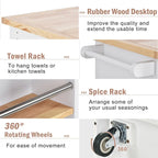 Rolling Kitchen Island with Storage,Two-sided Kitchen island Cart