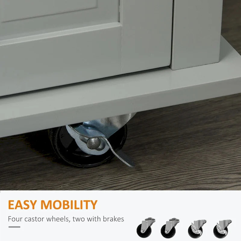 2024 NEW Modern Rolling Kitchen Island Cart with Spice Rack