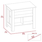 Open Kitchen Island,4 Legs, Three Shelves -White / Walnut