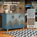 47D Wood Kitchen Island with Drop Leaf, with Internal Storage Rack