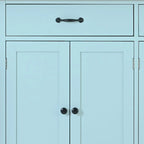 Classic Wooden Kitchen Island Cart with 2 Drawers, 2 Cabinets, a Towel Rack and a Spice Rack