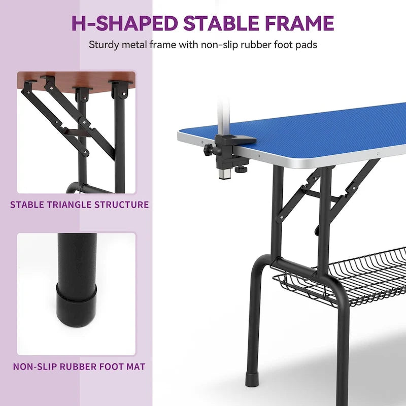 42 Foldable Dog Grooming Table Blue