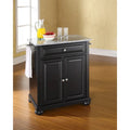  Alexandria Solid Granite Top Portable Kitchen Island in Black Finish - 18d x 31w x 33.5h