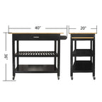 40 Mobile Kitchen Island & Kitchen Cart,with Two Lockable Wheels