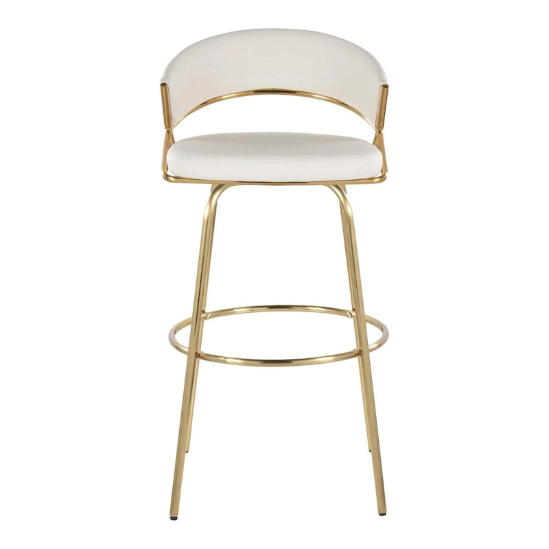 Silver Orchid Tatyana 30 Fixed-Height Bar Stool with Metal Legs (Set of 2)