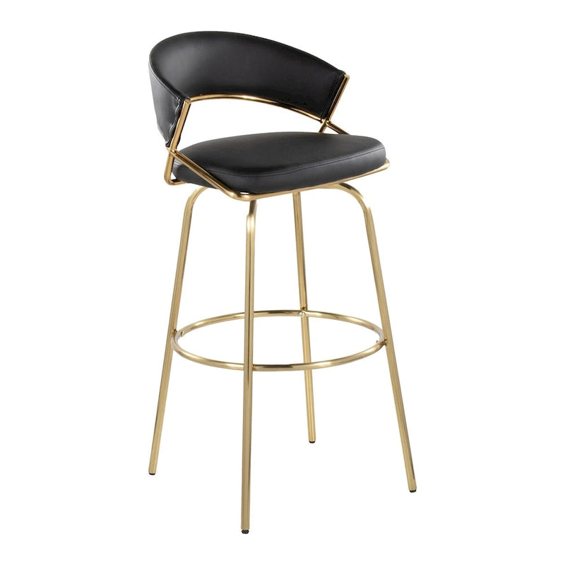 Silver Orchid Tatyana 30 Fixed-Height Bar Stool with Metal Legs (Set of 2)