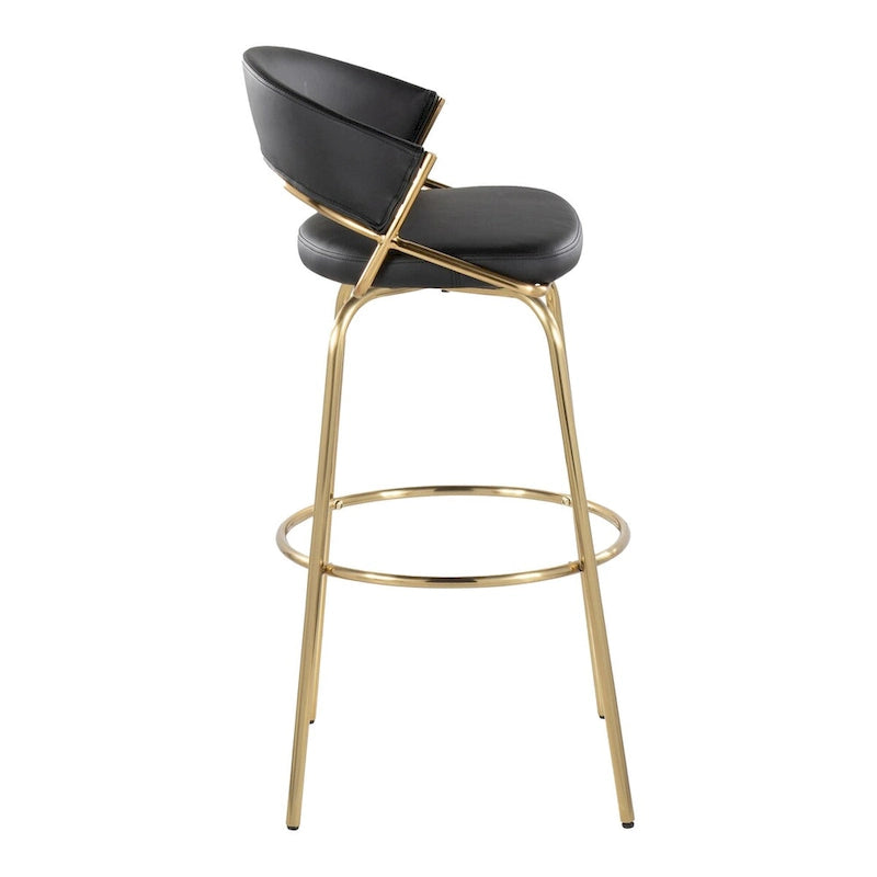 Silver Orchid Tatyana 30 Fixed-Height Bar Stool with Metal Legs (Set of 2)
