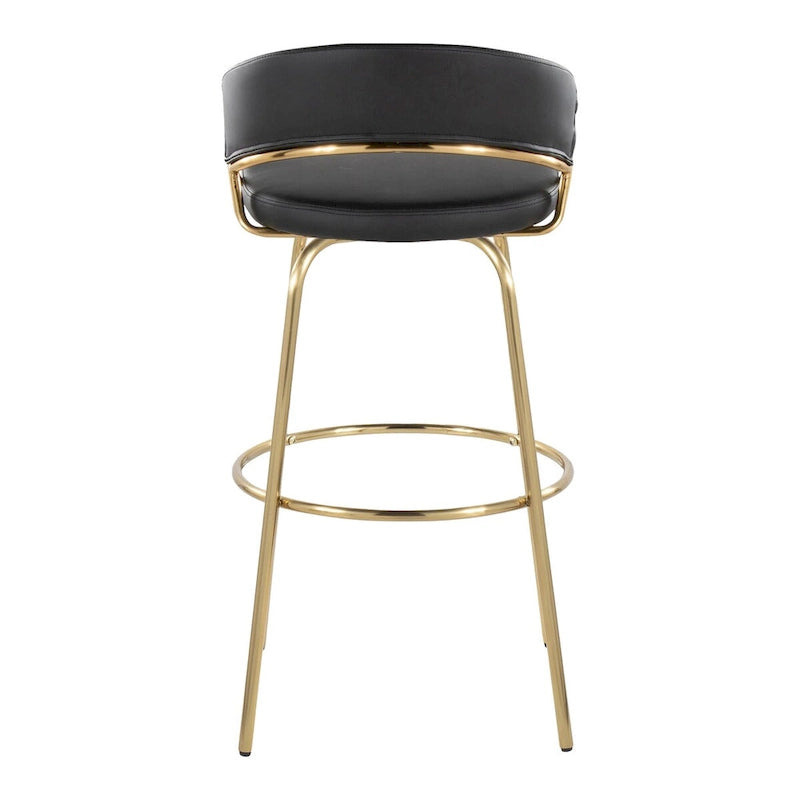 Silver Orchid Tatyana 30 Fixed-Height Bar Stool with Metal Legs (Set of 2)