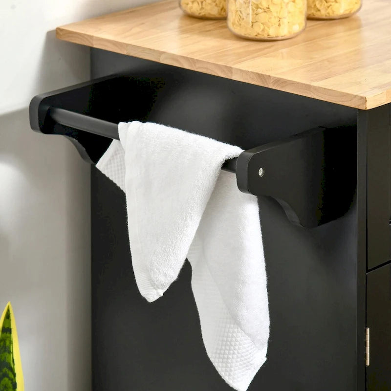 Modern 41 Rolling Kitchen Island on Wheels