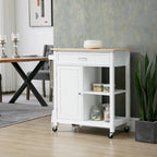 Rolling Kitchen Island Cart with Drawer and Shelves