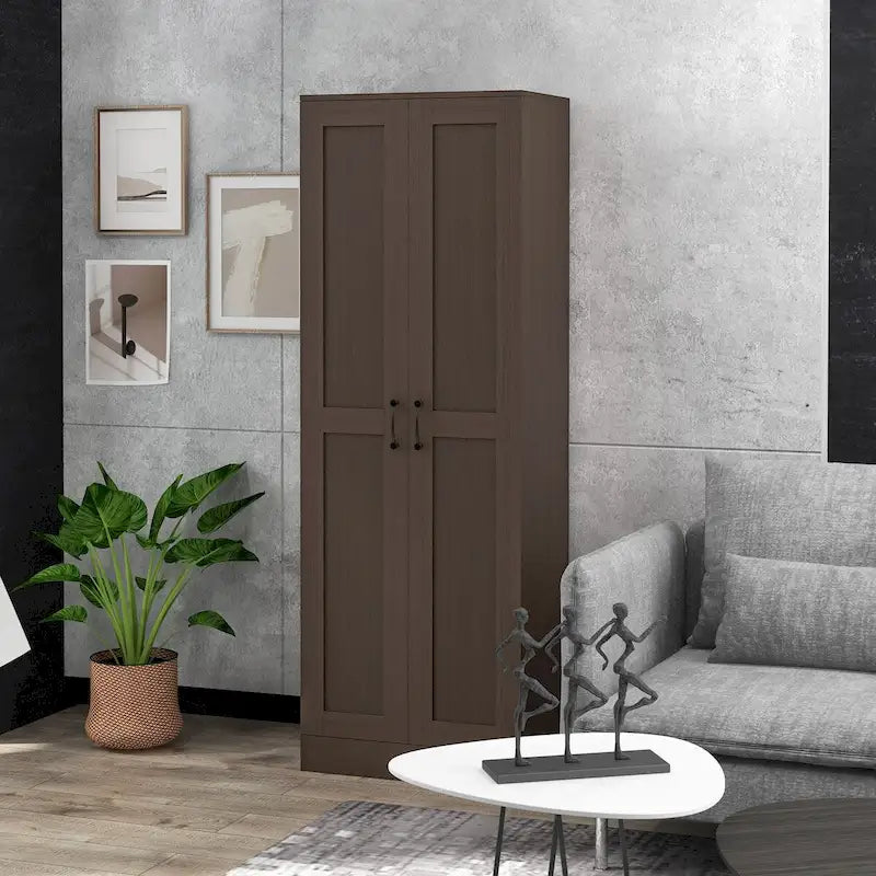 Kitchen Sideboard Storage Cabinet With Double Doors, Drawer, And Adjustable Shelf