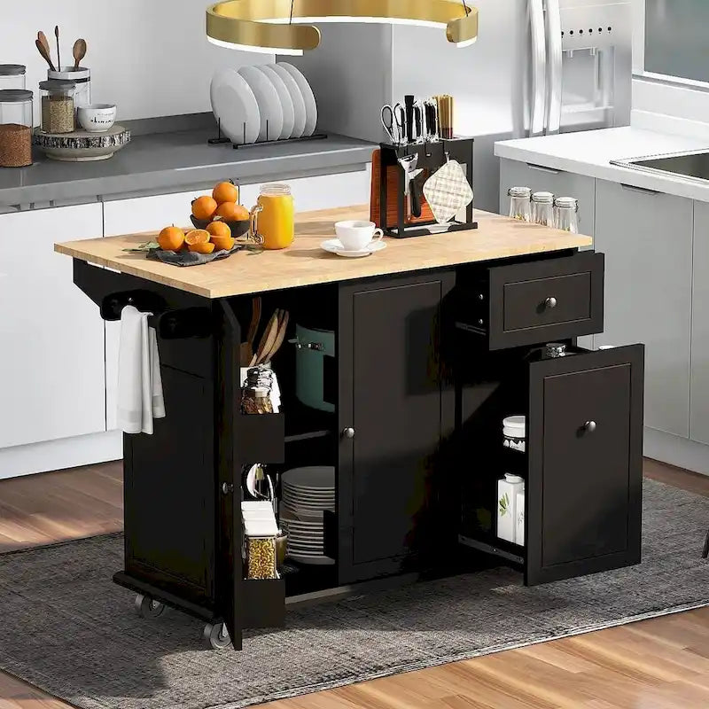 54 Kitchen Island Cart with Wheels
