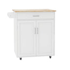 Kitchen Island Rolling Trolley Cart with Adjustable Shelves and Towel Rack - 32.68L * 17.72W * 36.02H