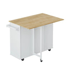 Grondin Multi-Functional Kitchen Island Cart with Solid Wood Drop Leaf, 2 Doors, 2 Drawers,Wine Rack and Spice Rack