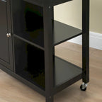 Rolling Kitchen Island Cart with Solid Wood Top and Drawer