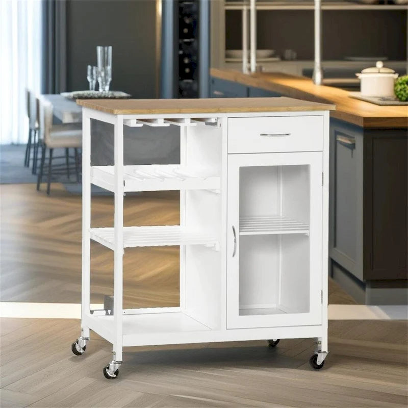 Rolling Kitchen Island with Storage