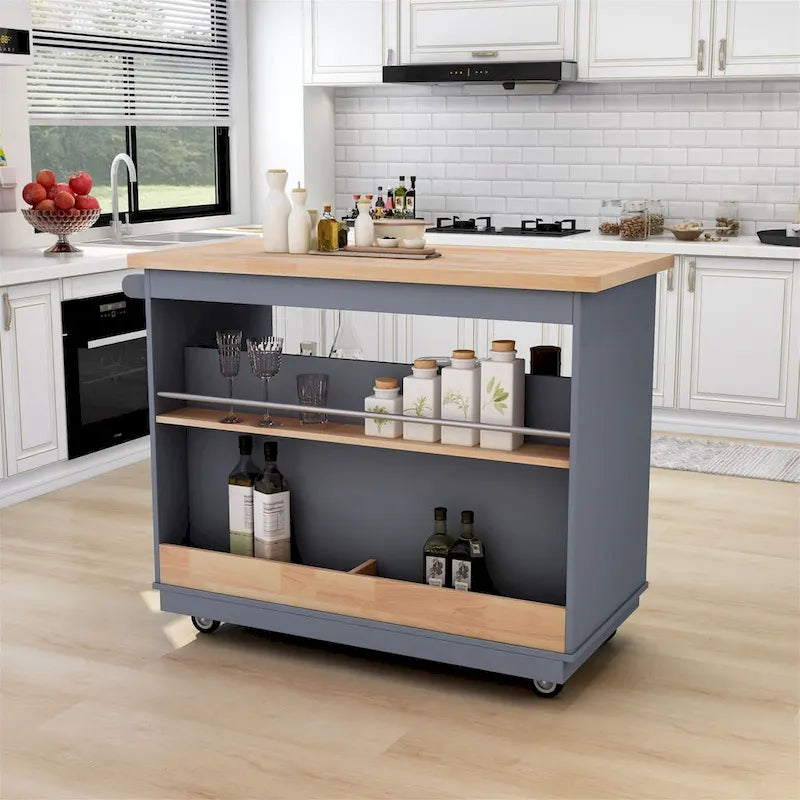 Two-sided Kitchen island Cart on Wheels by