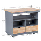 Two-sided Kitchen island Cart on Wheels by