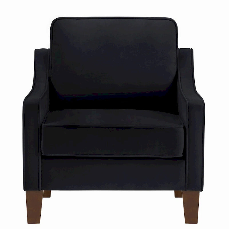 Upholstered Velvet Accent Chair with Wooden Legs