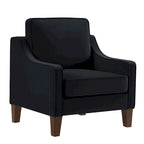 Upholstered Velvet Accent Chair with Wooden Legs