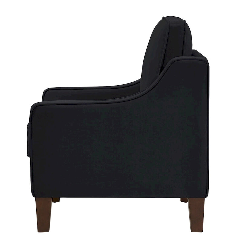 Upholstered Velvet Accent Chair with Wooden Legs
