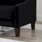 Upholstered Velvet Accent Chair with Wooden Legs