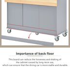 52.7 Rolling Mobile Kitchen Island with Solid Wood Top