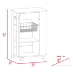5-Shelf 1-Drawer Kitchen Cart White and Light Oak