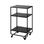 Rolling Utility Cart, Steel, Wheels - L 19.29 x W 14.96 x H 32.09 inches