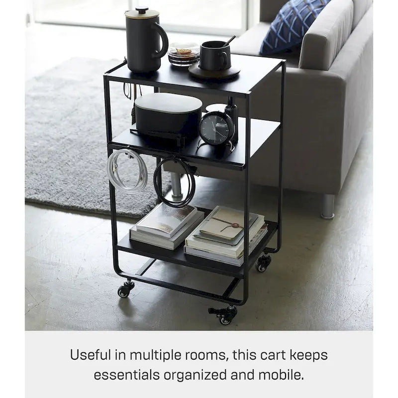 Rolling Utility Cart, Steel, Wheels - L 19.29 x W 14.96 x H 32.09 inches
