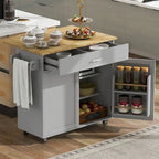 Rolling Kitchen Island Cart with Wheels , Drawer, Storage Racks