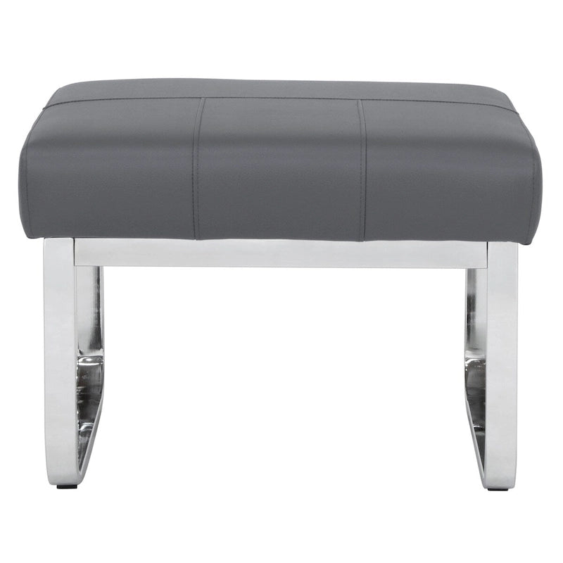 Studio Designs Home Allure Rectangular Metal Blended Leather Modern Ottoman