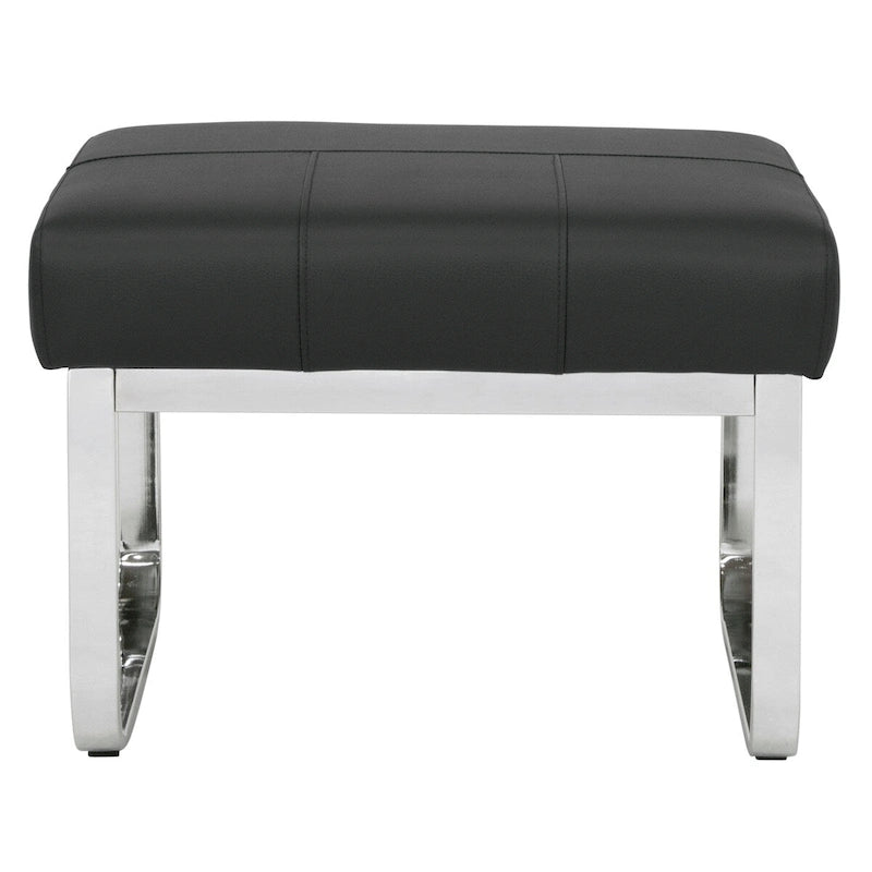 Studio Designs Home Allure Rectangular Metal Blended Leather Modern Ottoman